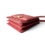 Coral Pink Caviar Quilted North South Boy Bag Light Gold Hardware - Image 9