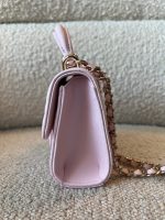 22P Light Pink Lambskin Quilted Micro Vanity w/ Top Handle - Image 2