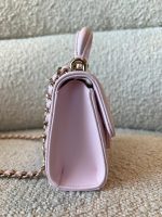 22P Light Pink Lambskin Quilted Micro Vanity w/ Top Handle - Image 3