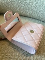 22P Light Pink Lambskin Quilted Micro Vanity w/ Top Handle - Image 5
