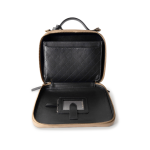 Beige / Black Caviar Quilted Filigree Vanity Case Large Light Gold Hardware - Image 13