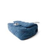 Blue Denim Quilted Camelia Mini Flap Aged Silver Hardware - Image 10