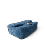 Blue Denim Quilted Camelia Mini Flap Aged Silver Hardware - Image 13