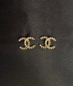 Chanel CC Stud Earrings Gold