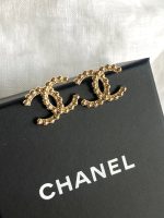 Chanel CC Stud Earrings Gold - Image 2