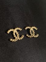 Chanel CC Stud Earrings Gold - Image 3