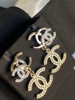 Chanel Triple CC Pearly White Earrings Light Gold and Silver - Image 4