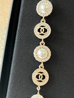 Crystal & Pearl CC Dangle Earrings - Image 2