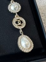 Crystal & Pearl CC Dangle Earrings - Image 4