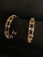 21A CC Dangle Hoops Earrings Gold - Image 3
