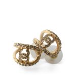 22A CC Gold and Crystal Earrings - Image 3