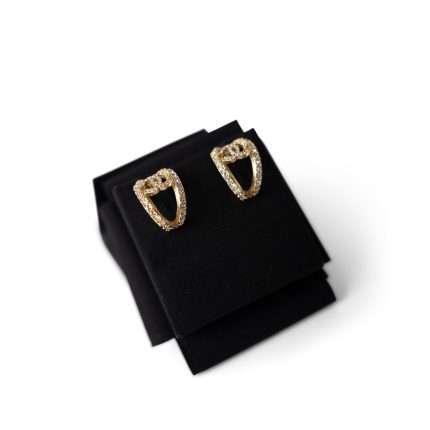 22A CC Gold and Crystal Earrings