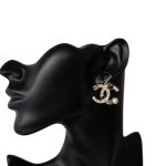 22B CC Dangle Earrings Golden, Pearly White, Crystal and Black/Navy - Image 3