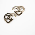 22P CC Heart Earrings Light Gold - Image 2