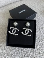 Chanel Dangle Earrings - Ruthenium - Image 3