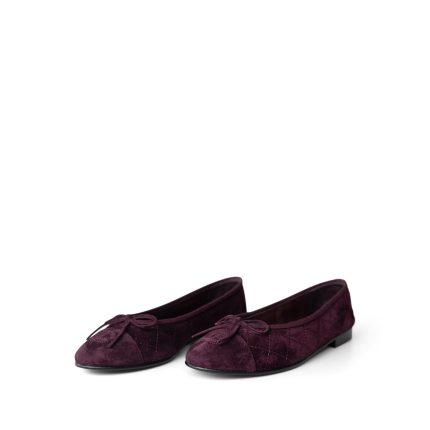 19K CC Suede Ballerina Flats Burgundy 35.5 / 5
