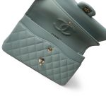 22C Dark Green Caviar Quilted Classic Flap Medium Light Gold Hardware - Image 15