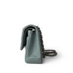 22C Dark Green Caviar Quilted Classic Flap Medium Light Gold Hardware - Image 3