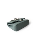 22C Dark Green Caviar Quilted Classic Flap Medium Light Gold Hardware - Image 13