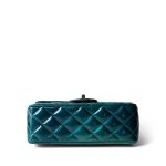 23P Multi Tone Green Patent Quilted Mini Rectangular Flap Light Gold Hardware - Image 7