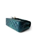 23P Multi Tone Green Patent Quilted Mini Rectangular Flap Light Gold Hardware - Image 6