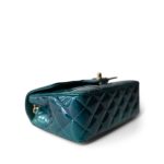 23P Multi Tone Green Patent Quilted Mini Rectangular Flap Light Gold Hardware - Image 5