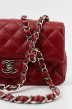 17B Mini Rectangular Red Caviar Quilted Flap Silver Hardware’s - Image 7