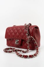 17B Mini Rectangular Red Caviar Quilted Flap Silver Hardware’s - Image 9