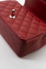 17B Mini Rectangular Red Caviar Quilted Flap Silver Hardware’s - Image 10