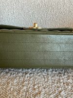 17C Khaki Green Chevron Calfskin Mini Rectangular Flap Brushed GHW - Image 3