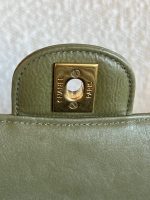 17C Khaki Green Chevron Calfskin Mini Rectangular Flap Brushed GHW - Image 6