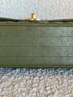 17C Khaki Green Chevron Calfskin Mini Rectangular Flap Brushed GHW - Image 9