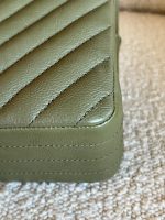 17C Khaki Green Chevron Calfskin Mini Rectangular Flap Brushed GHW - Image 11
