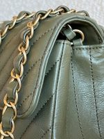 17C Khaki Green Chevron Calfskin Mini Rectangular Flap Brushed GHW - Image 15