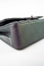 17S Purple Iridescent Lambskin Quilted Classic Flap Medium