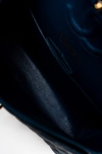 18S Dark Blue Small Caviar Quilted Classic Double Flap Light Gold Hardware - Image 7
