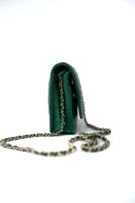 18S Emerald Green Caviar Quilted Wallet on Chain (WOC) - Image 5