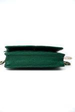 18S Emerald Green Caviar Quilted Wallet on Chain (WOC) - Image 6