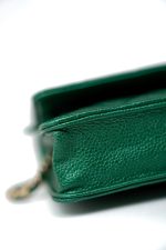 18S Emerald Green Caviar Quilted Wallet on Chain (WOC) - Image 7