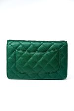 18S Emerald Green Caviar Quilted Wallet on Chain (WOC) - Image 12