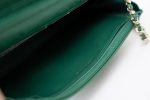 18S Emerald Green Caviar Quilted Wallet on Chain (WOC) - Image 18