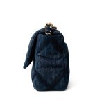 Denim Quilted 19 Flap Small Antique Gold Hardware - Image 4