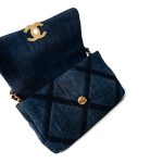 Denim Quilted 19 Flap Small Antique Gold Hardware - Image 12
