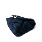 Denim Quilted 19 Flap Small Antique Gold Hardware - Image 7