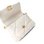 White Lambskin Quilted 19 Flap Small Mixed Hardware - Image 11