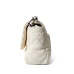 White Lambskin Quilted 19 Flap Small Mixed Hardware - Image 4