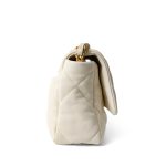 White Lambskin Quilted 19 Flap Small Mixed Hardware - Image 5