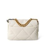 White Lambskin Quilted 19 Flap Small Mixed Hardware - Image 6