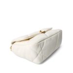 White Lambskin Quilted 19 Flap Small Mixed Hardware - Image 9