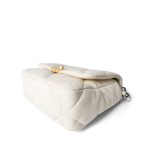 White Lambskin Quilted 19 Flap Small Mixed Hardware - Image 12